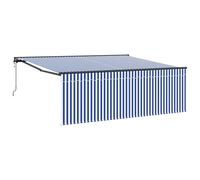 Vidaxl Auvent Rétractable Rayures Bleues Et Blanches 400 × 300 Cm
