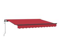 vidaXL Auvent Rétractable Rouge 350 x 200 cm Polyester et Aluminium, Auvent rectangulaire Moderne, Durable pour Jardin et terrasse, Solution d'ombre, Toile rétractable, détente assurée