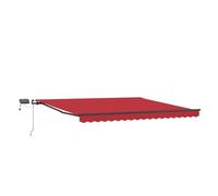vidaXL Auvent Rétractable Rouge 450 ×350 cm Tissu, Auvent de Patio réglable, Couverture extérieure Moderne, résistant aux UV, Protection météo pour balcons