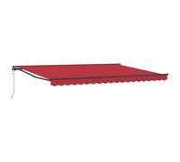 vidaXL Auvent rétractable Rouge 450 x 300 cm, électrique, avec Un Cadre en Aluminium. Résistant à l'eau et aux UV, en Tissu Polyester avec Finition Noir Mat. Installation Murale, Une Super Option pou