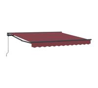 vidaXL Auvent Rétractable Rouge Bordeaux 350x250 cm Tissu, Auvent rétractable Contemporain, matériaux résistants à l'eau, Protection UV, Solution de canopée extérieure