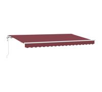 vidaXL Store rétractable 4 x 2 m Rouge Bourgogne et Blanc, résistant aux UV et à l'eau. en Polyester avec Bras manuels Ajustables, Parfait pour Faire de l'ombre sur Ton Patio. Tissu avec auvent en mé