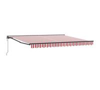vidaXL Auvent rétractable Rouge et Blanc, 4 x 3 m, résistant aux UV, à l'eau et à la décoloration. en Tissu Polyester avec Cadre en Aluminium traité, à Fixer au Mur. Prêt pour l'été, C'est Un Super a