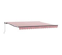 vidaXL Auvent Rétractable Rouge et Blanc 400 × 300 cm Tissu, Auvent de Balcon, Solution Moderne rétractable, matériaux résistants à l'eau pour Ombre extérieure.