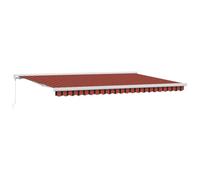 vidaXL Auvent Rétractable Rouge et Noir 500 × 300 cm Tissu et Métal, Auvent rétractable Moderne pour Jardin et terrasse, Durable, Protection UV, résistant aux intempéries