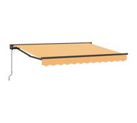 vidaXL Auvent rétractable Sable 4 × 3 m Polyester et Aluminium, Auvent rétractable rectangulaire Moderne, Solution d'ombre pour patios, balcons, Jardins, résistant et Ajustable