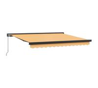 vidaXL Auvent rétractable Sable 400 × 300 cm Toile et Aluminium, Auvent Moderne pour Jardin et Terrasse, Couverture Manuelle Résistante aux Intempéries, Ombre Extérieure