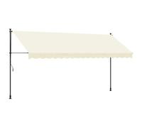 vidaXL Auvent Rétractable, Store avec Hauteur Réglable, Marquise Soleil de Balcon, Banne de Jardin Terrasse Patio, Crème 400x150 m Tissu et Acier