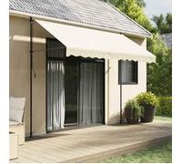 vidaXL Auvent rétractable – Crème 300x150 m – Tissu et acier – Hauteur réglable