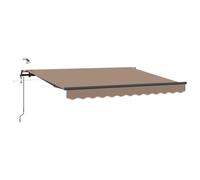 vidaXL Auvent rétractable Taupe 400 × 300 cm Polyester, Balcón, Jardin et terrasse, Solution d'ombre rectangulaire Moderne, Store rétractable, résistant aux UV, extérieur