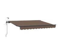 vidaXL Auvent rétractable Taupe 450 × 350 cm Polyester, Balcón, Jardin et terrasse, Solution d'ombre rectangulaire Moderne, Store rétractable, résistant aux UV, extérieur
