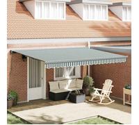 vidaXL Auvent Rétractable Vert et blanc 4 × 3 m Toile et Aluminium 3420210