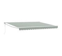 vidaXL Auvent Rétractable Vert et Blanc 400 × 300 cm Polyester, Jardins et terrasses, auvents rétractables Modernes, abris d'extérieur, Solutions Pratiques d'ombre