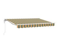 Vidaxl Auvent Rétractable Vert Et Jaune 250x200 Cm Tissu