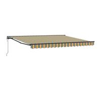 vidaXL Auvent Rétractable Vert et Jaune 400x300 cm Tissu, Auvent rétractable Contemporain, matériaux résistants à l'eau, Protection UV, Solution de canopée extérieure