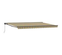 vidaXL Auvent Rétractable pour l'extérieur, Vert et Jaune, résistant à l'eau et aux UV, 500 x 300 cm, Cadre en Aluminium Manuel, avec revêtement en Poudre, fixé au Mur. Une Solution d'ombre pour Le p