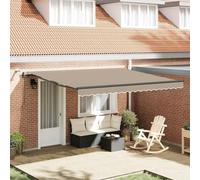 Vidaxl Auvent Rétractable With Beige 400 × 350 Cm Tissu