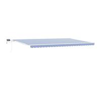Vidaxl Auvent Rétractable With Bleu Et Blanc 6 X 3 M Tissu Et Métal