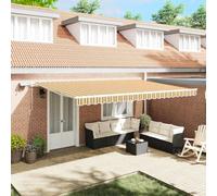 Vidaxl Auvent Rétractable With Manuel 500 × 350 Cm Multicolore