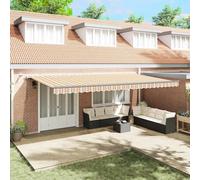 vidaXL Tissu de auvent avec Multicolore 600 × 300 cm Polyester, Auvent de Jardin, Solution d'ombre rectangulaire, Couverture rétractable pour Patio, Balcon et terrasse