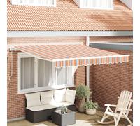 vidaXL Auvent rétractable Automatique à Rayures Multicolores de 350 x 250 cm, imperméable, résistant aux UV, Protection Solaire pour l'extérieur, motorisé, Couverture de Patio pour Jardin Moderne.
