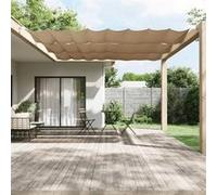 vidaXL Auvent Vertical Ecran de Protection Ecran d'Intimité de Balcon Auvent de Patio Jardin Extérieur Taupe 140x420 cm 148411 Beige