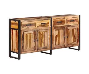 vidaXL avec Finition Miel Buffet Meuble de Rangement Armoire de Rangement avec 4 Tiroirs et 2 Compartiments 172x35x80 cm Bois d'Acacia Solide