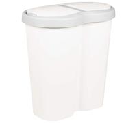 vidaXL Bac à déchets Blanc 48 x 30 x 51 cm PP, Poubelle moderne pour cuisine, salon, solution déchets efficace, design minimaliste en polypropylène