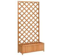 vidaXL Jardinière surélevée avec treillis 90×35×180 cm, sapin massif marron, intérieur et extérieur