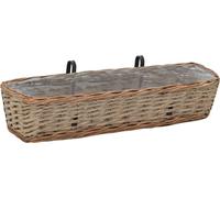 vidaXL Bac à fleurs pour balcon 2 pcs. Saule avec revêtement PE 80 cm