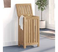 vidaXL Bac à linge 35x25x60 cm bois de teck massif Marron