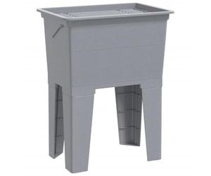 vidaXL Bac à linge gris 59x41x75 cm résine