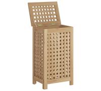 vidaXL Bac à Linge Panier à Linge Panier de Rangement Corbeille à Linge Salle de Bain Maison Intérieur 35x25x60 cm Bois de Teck Massif