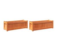 Vidaxl Jardinières 2 Pcs Cire Marron Bois De Pin Massif