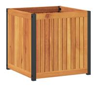 vidaXL Jardinière 45x45x44 cm Bois Massif d'acacia et Acier, jardinière d'extérieur, bac à Fleurs, bac à Pommes de Terre, jardinière de terrasse