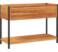 vidaXL Bac à plantes avec étagère 110x45x80 cm bois massif acacia et acier