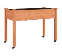 vidaXL Bac à plantes avec insert et roulettes brun 118x59x80cm bois de sapin