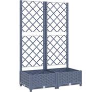 vidaXL Bac à plantes avec treillis bleu-gris 80x40x121,5 cm PP