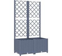 vidaXL Bac à plantes avec treillis bleu-gris 80x40x136 cm PP