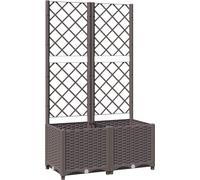 vidaXL Bac à plantes avec treillis Brun 80x40x136 cm PP