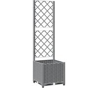 vidaXL Jardinière avec treillis Gris clair 40x40x136 cm PP 153270