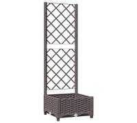 vidaXL Bac à plantes avec treillis Marron 40x40x121,5 cm PP