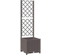 vidaXL Bac à plantes avec treillis Marron 40x40x136 cm PP