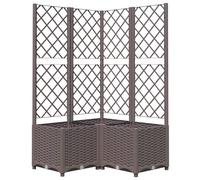vidaXL Bac à plantes avec treillis Marron 80x80x136 cm PP