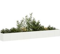 vidaXL Jardinière Blanc 360x40x40 cm Acier laminé à Froid, Pot de Fleurs, Support de Plantes, lit surélevé, Support de jardinière, bac à Plantes