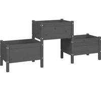 Vidaxl Jardinière Gris 178,5x44x75 Cm Bois Massif De Pin
