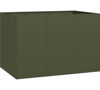 vidaXL Jardinière Vert Olive 120x80x80 cm Acier, Pot de Fleurs, Support de Plantes, lit surélevé, Support de jardinière, bac à Plantes