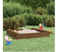 vidaXL Bac à Sable avec Sièges, Jeu de Sable pour Enfants, Aire de Jeux pour Tout-petits Jardin Extérieur, Marron Miel Carré 825033