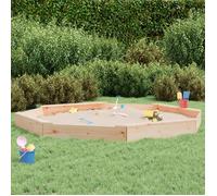 vidaXL Bac à Sable avec Sièges, Jeu de Sable pour Enfants, Aire de Jeux pour Tout-petits Jardin Extérieur, Octogone Bois de 825023
