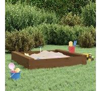 vidaXL Bac à Sable avec Sièges, Jeu de Sable pour Enfants, Aire de Jeux pour Tout-petits Jardin Extérieur, Marron Miel Carré 825033 Marron G